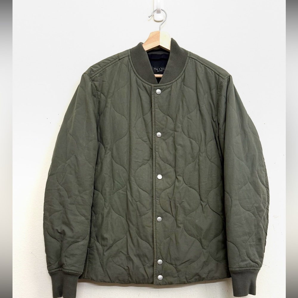 NWT Rag & Bone Quilted Cotton Bomber Jacket - Olive Green
Size S - Picture 4 of 14
